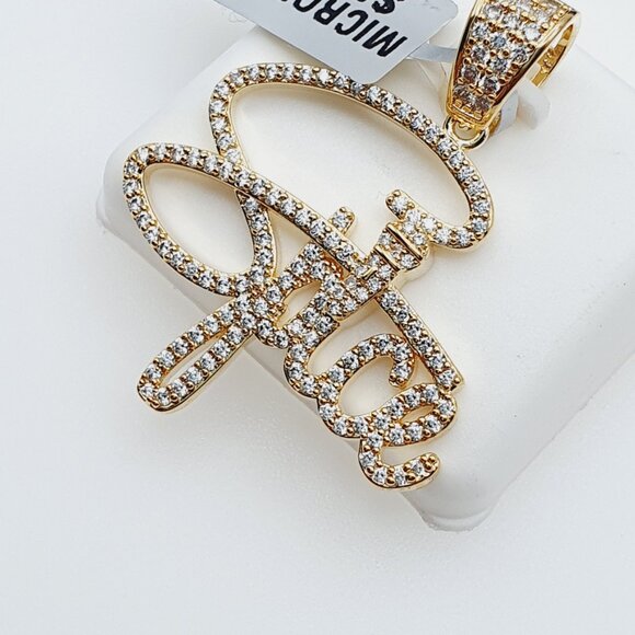 "14K Gold Plated Cubic Zircon Pendant, INUS1BR097 - Picture 1 of 10